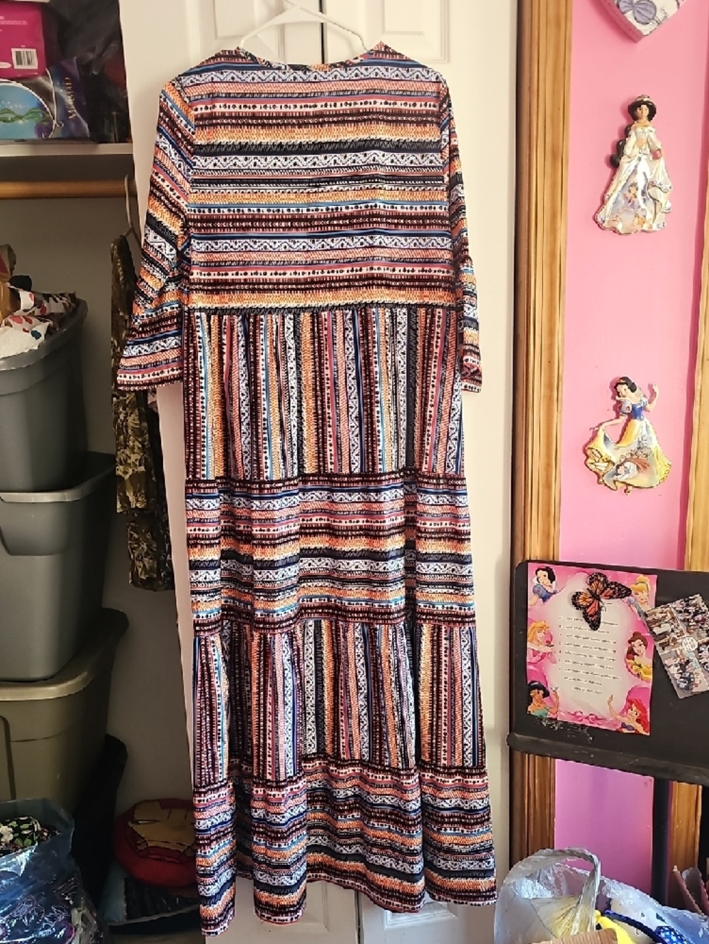 Striped Tribal Maxi Dress in Multicolor - Picture 3 of 4